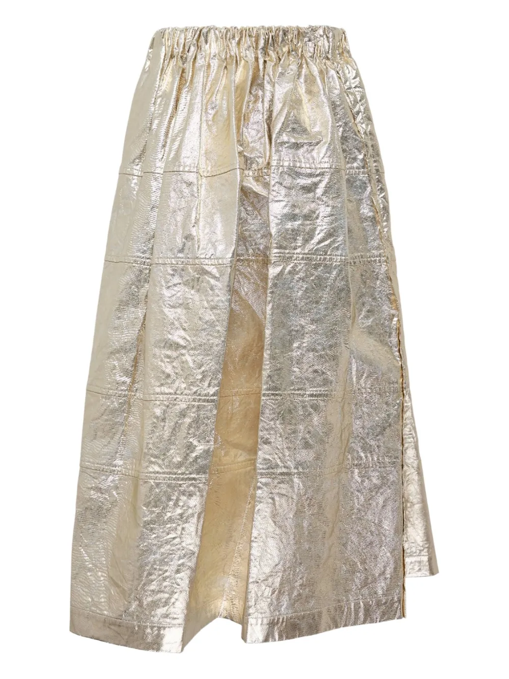 Comme des Garçons TAO foiled-finish midi skirt - Goud