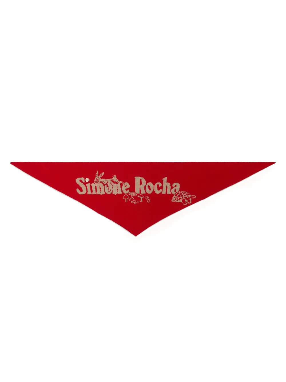 Simone Rocha Sjaal met geborduurd logo - Rood