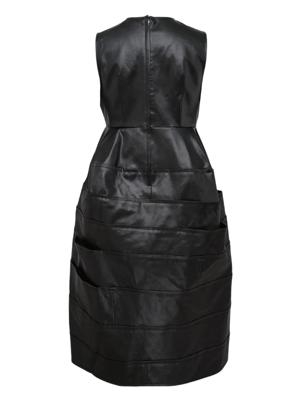 Comme Des Garçons Tao Layered Satin Midi Dress In Black