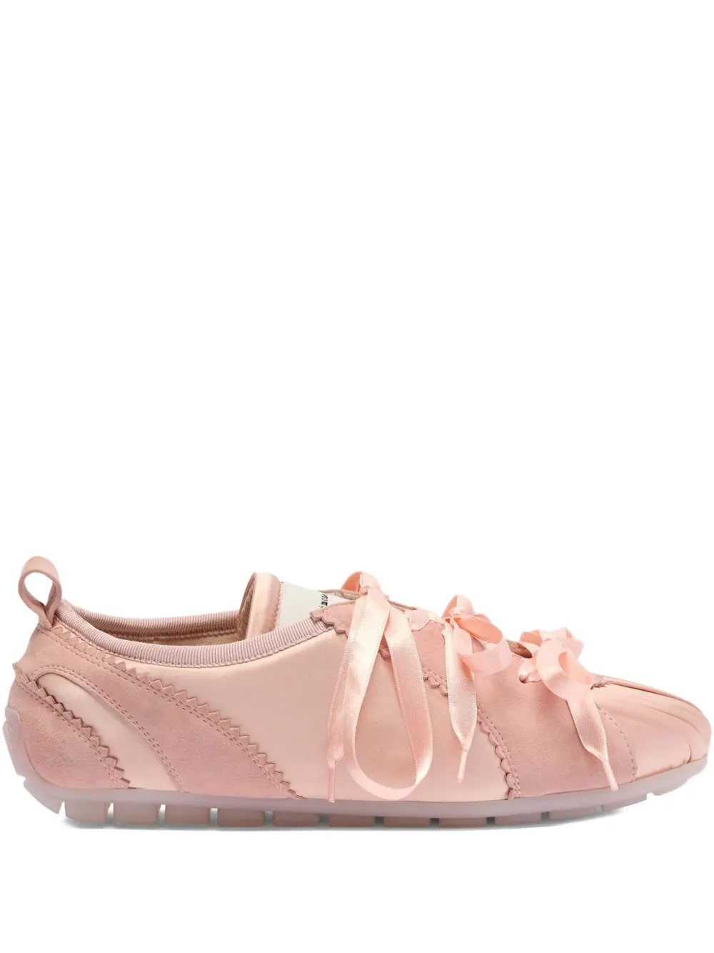 Simone Rocha satin-pleated ribbon sneakers Pink