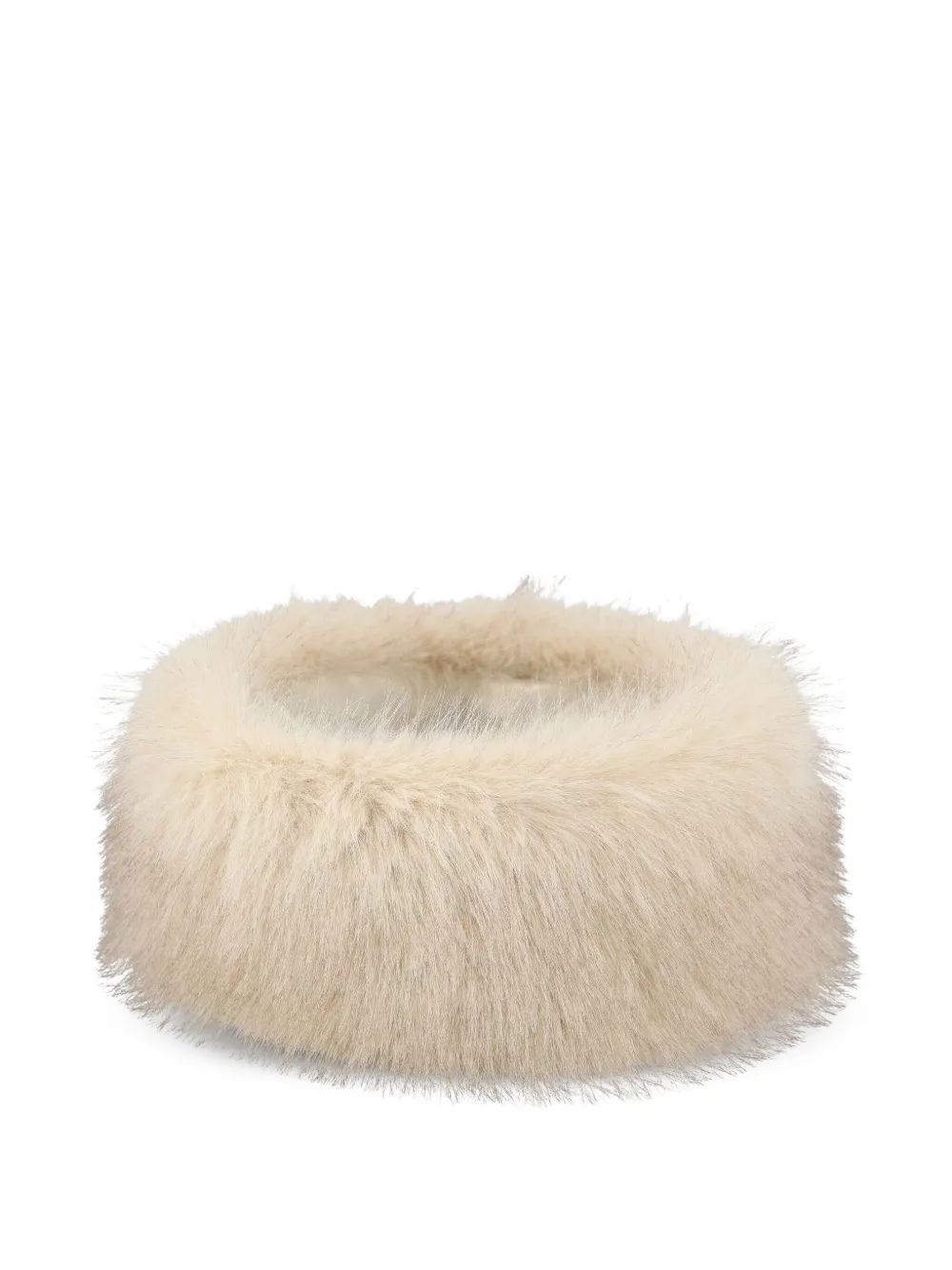 Valentino Garavani faux-fur logo-plaque hat | Neutrals | Image 1