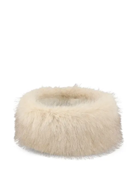 Valentino Garavani faux-fur logo-plaque hat