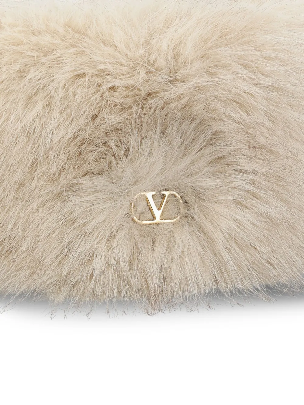 Valentino Garavani Hoed van imitatiebont met logoplakkaat Beige