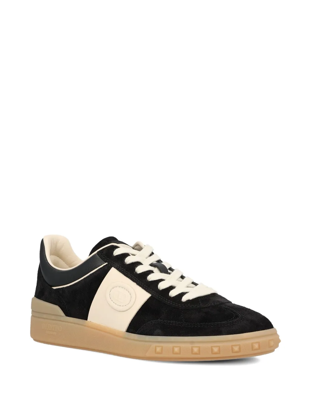 Valentino Garavani leather lace-up sneakers - Zwart