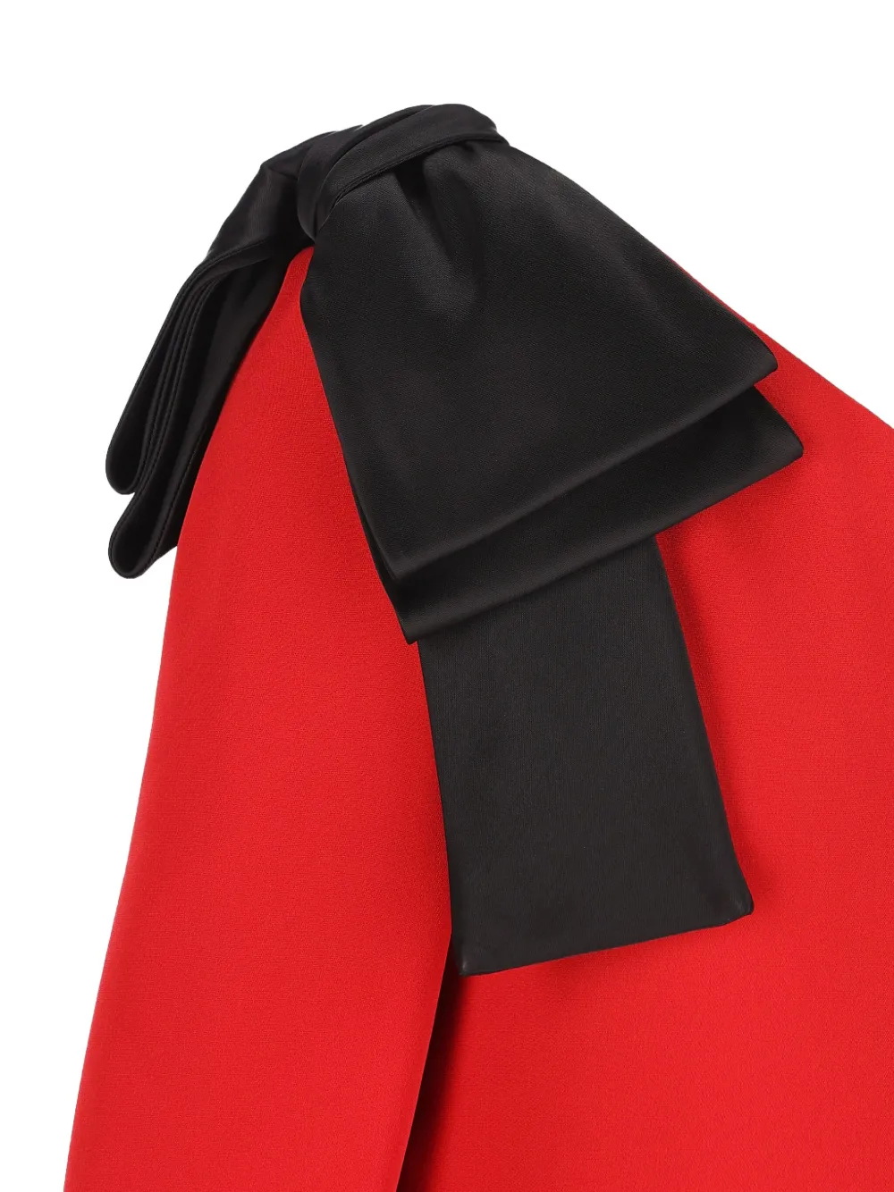 Valentino Bow-detail One-shoulder Dress In Red