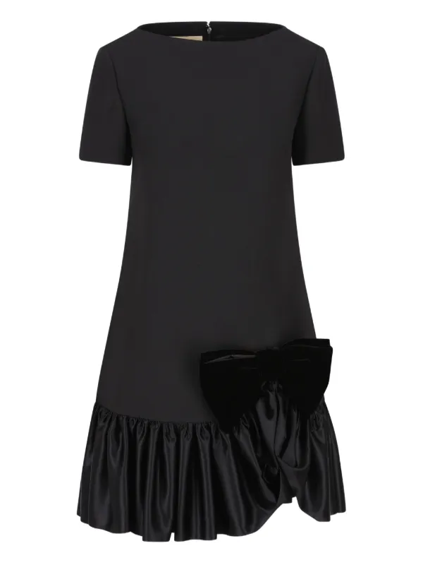 【美品】VALENTINOクレープクチュール ボウディテール ミニドレス　黒♡ Valentino Garavani クレープクチュール ミニドレス | ブラック