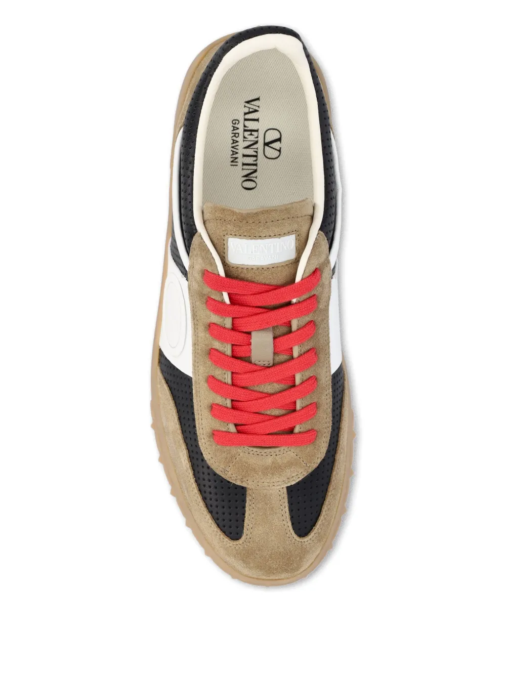 Valentino Garavani Geperforeerde leren sneakers Bruin