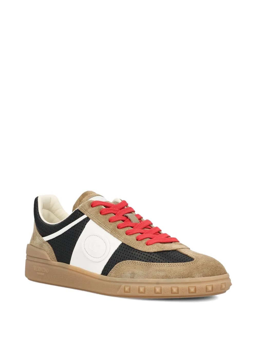 Valentino Garavani Geperforeerde leren sneakers Bruin