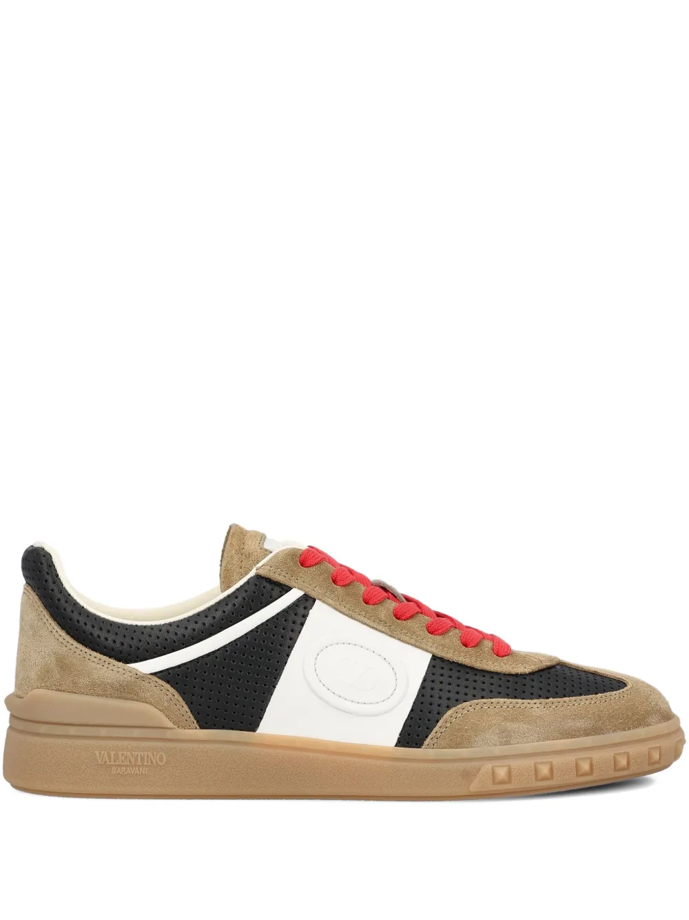 Valentino Garavani perforated leather sneakers Brown
