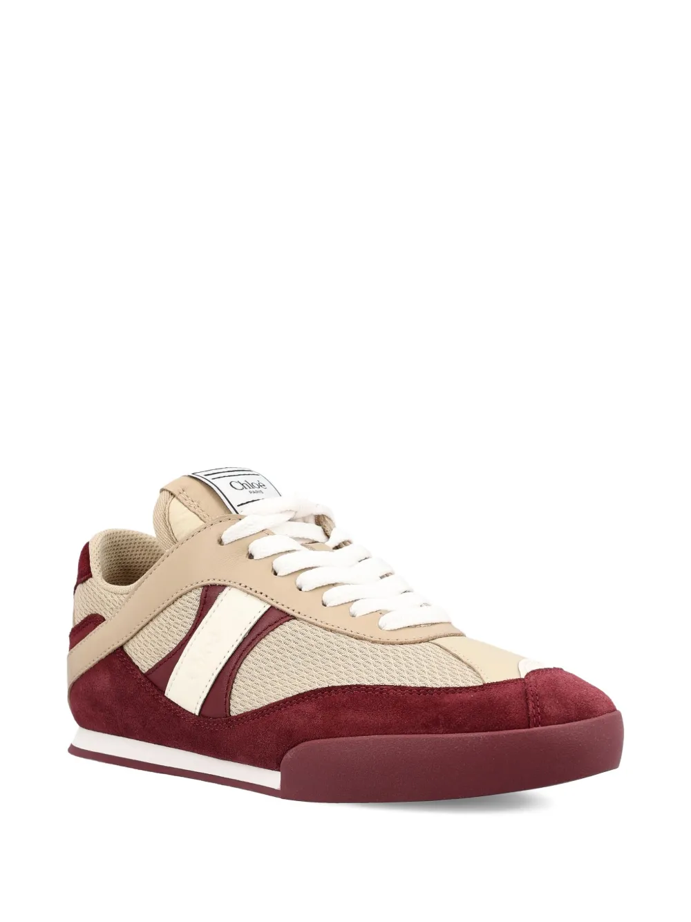 Chloé Kick mesh sneakers met suède vlak - Beige