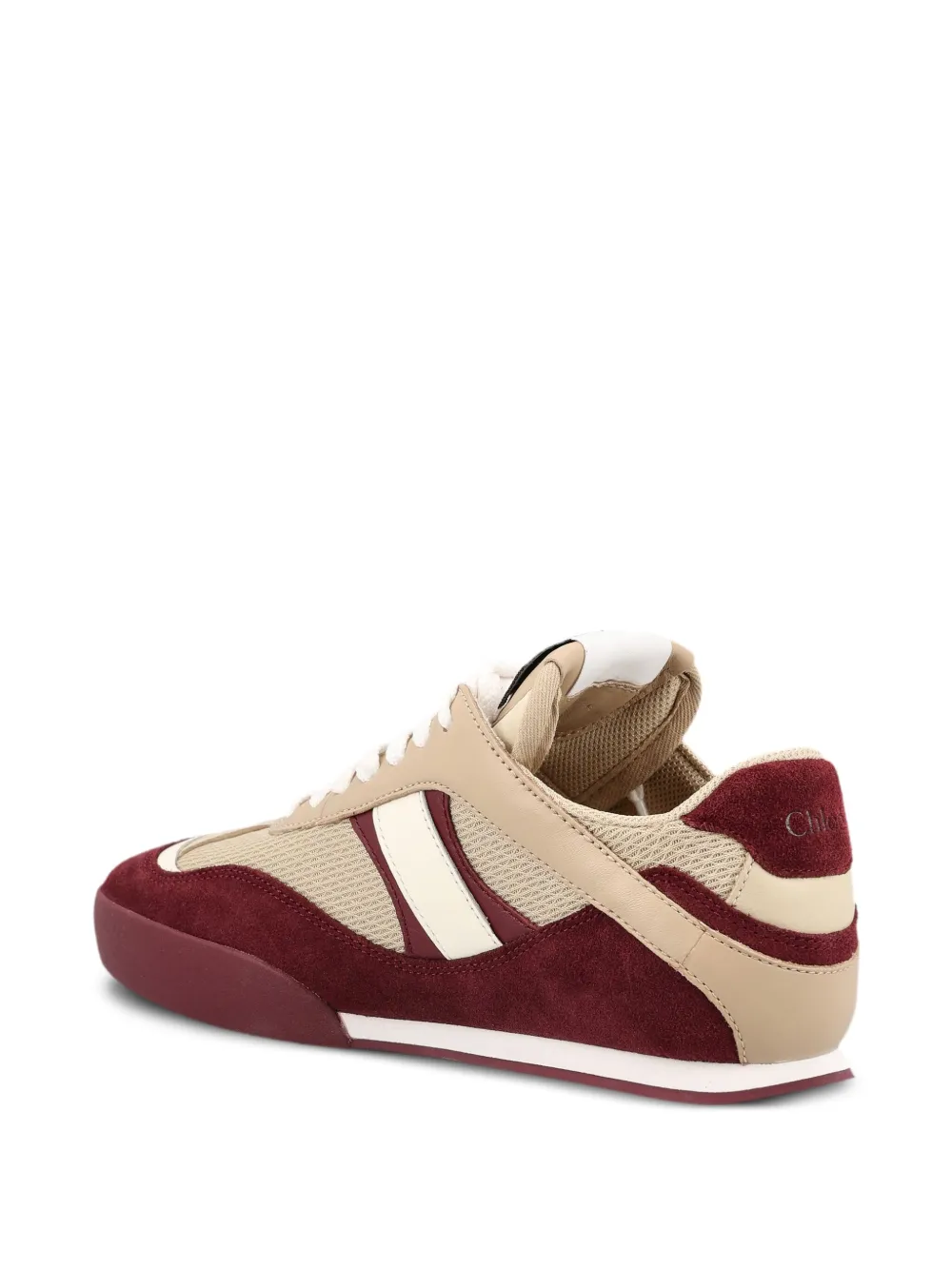 Chloé Kick mesh sneakers met suède vlak Beige