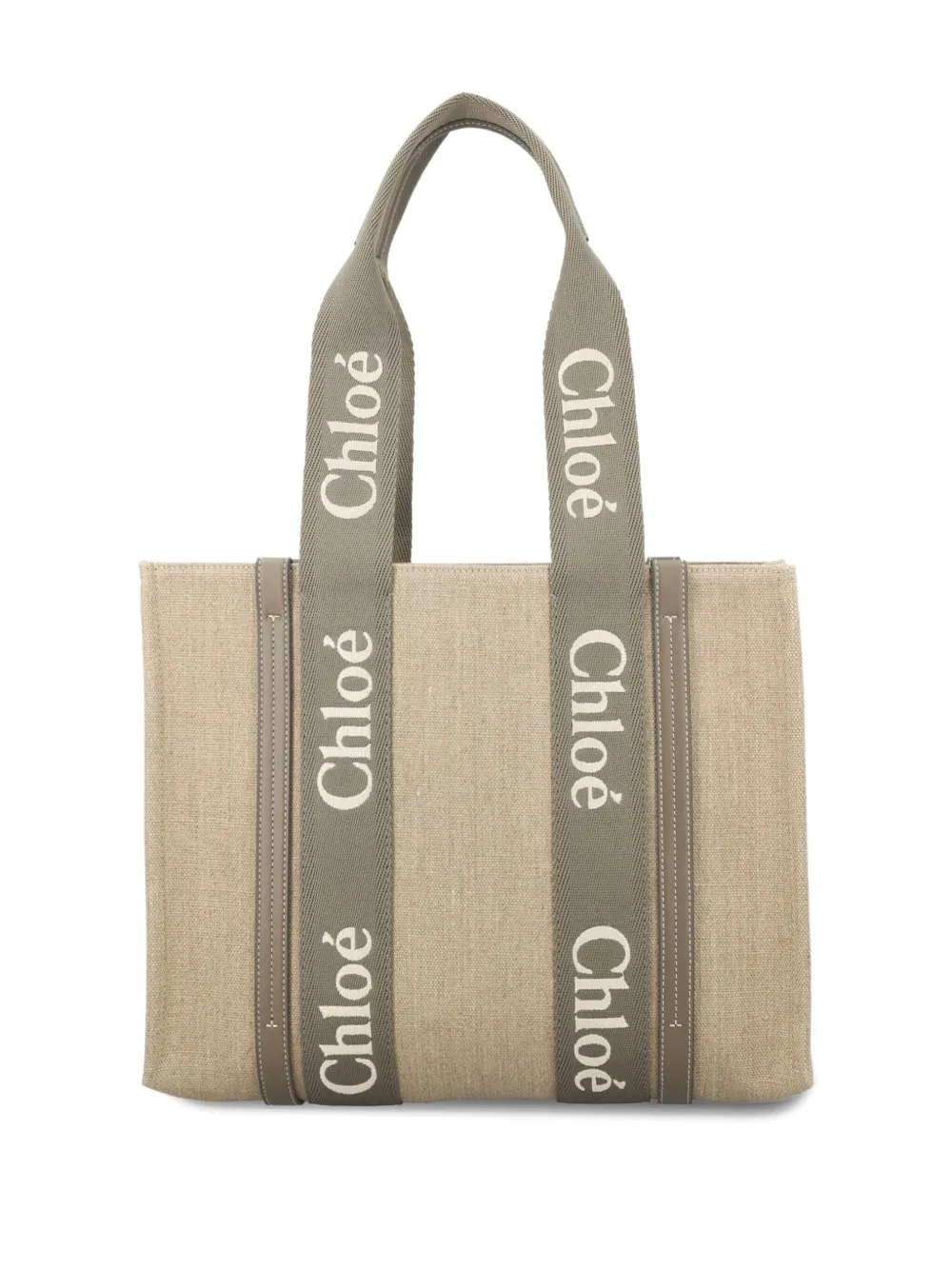 Chloé Woody Tote Bag In Neutral