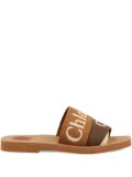 Chloé logo-print flat sandals - Brown