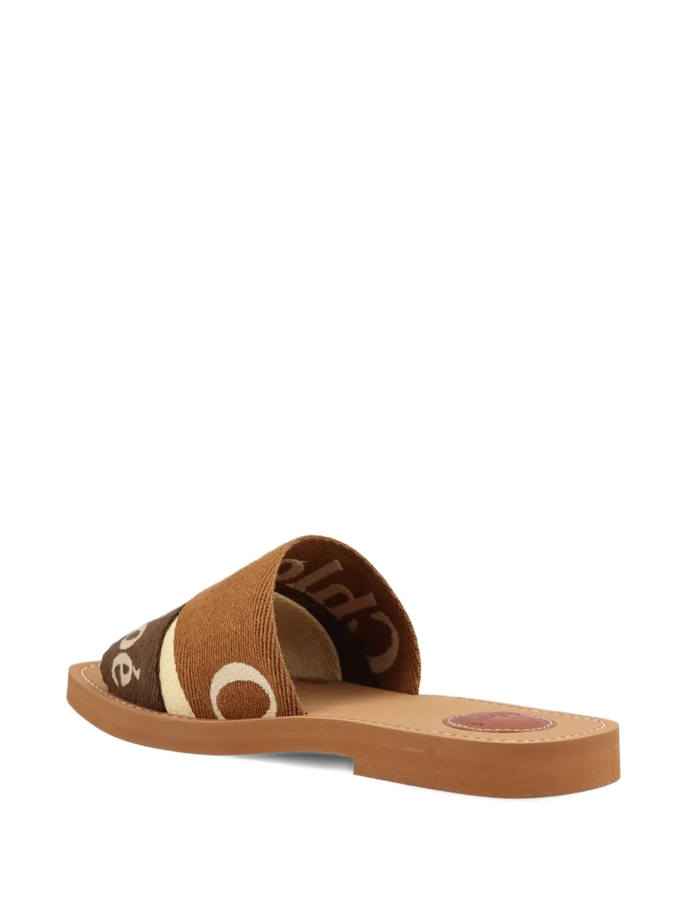 Chloé logo-print flat sandals Brown