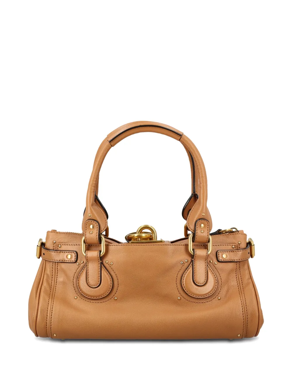 Chloé padlock-detail leather bag - Bruin