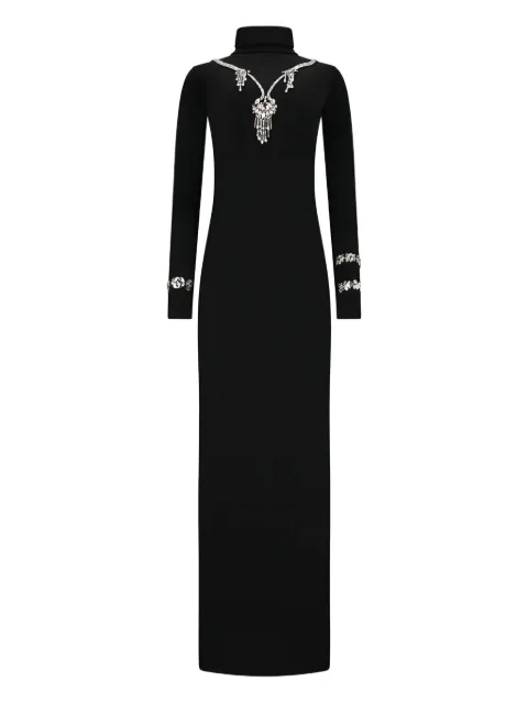 DES PHEMMES crystal-embellished turtleneck dress