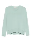 Purotatto V-neck side-split sweater - Green
