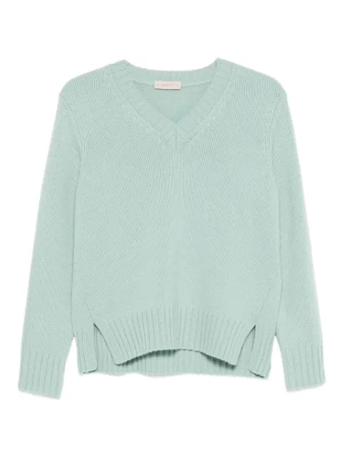 Purotatto V-neck side-split sweater