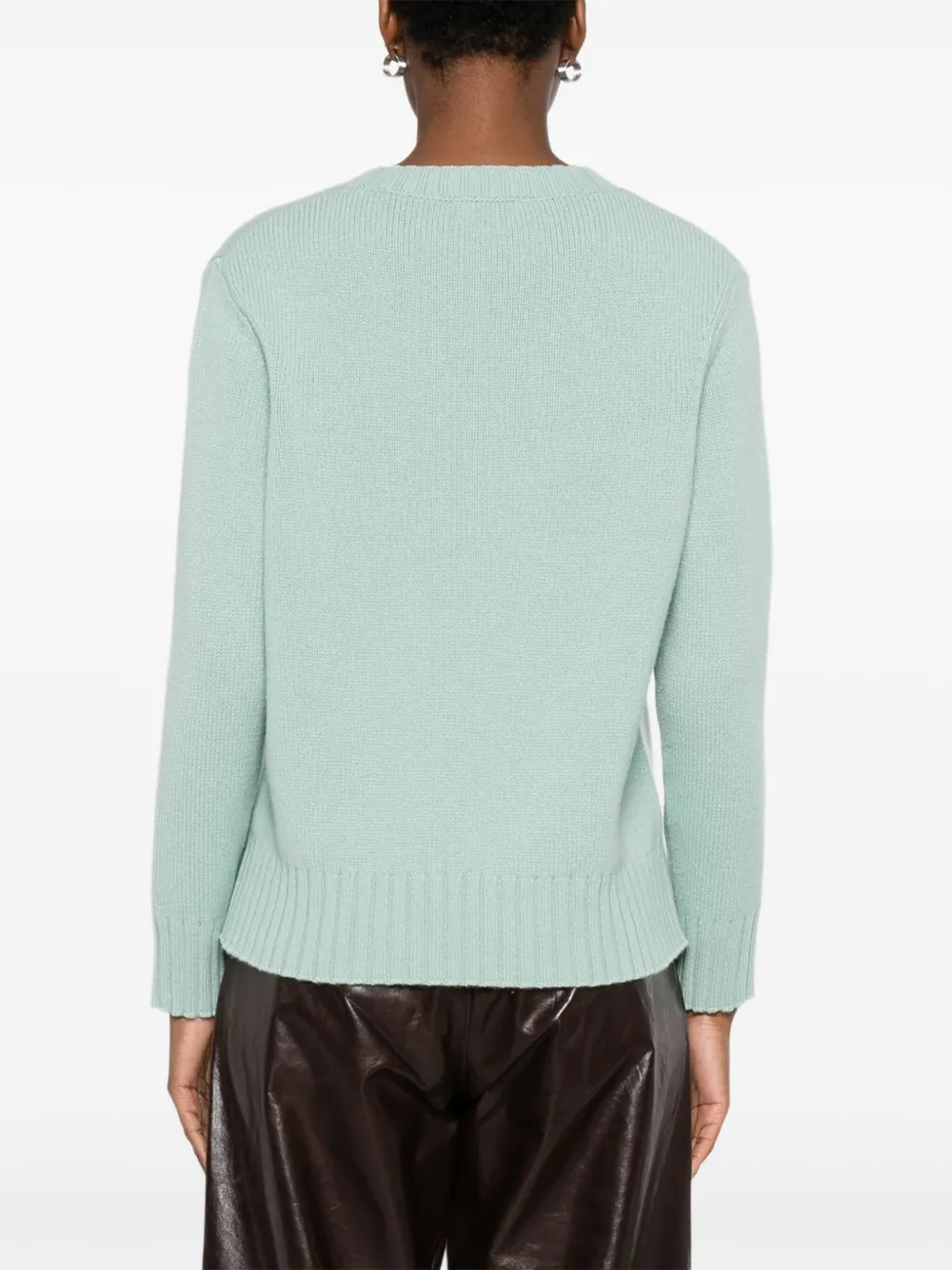 Purotatto V-neck Side-split Sweater In Green