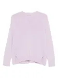 Purotatto V-neck side-split sweater - Purple