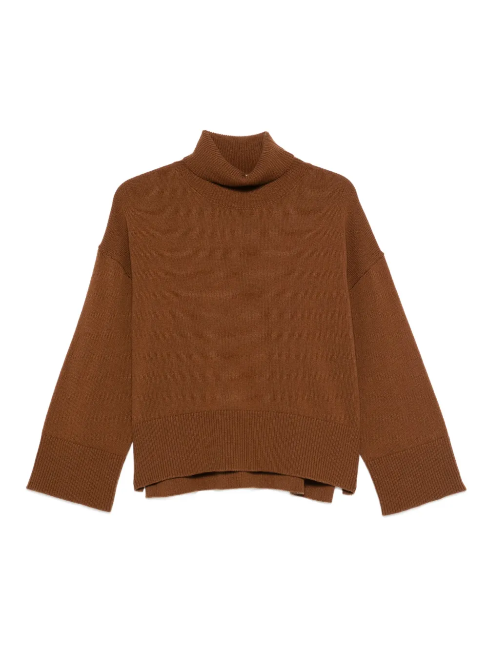 Purotatto Turtleneck Wide-sleeve Sweater In Brown