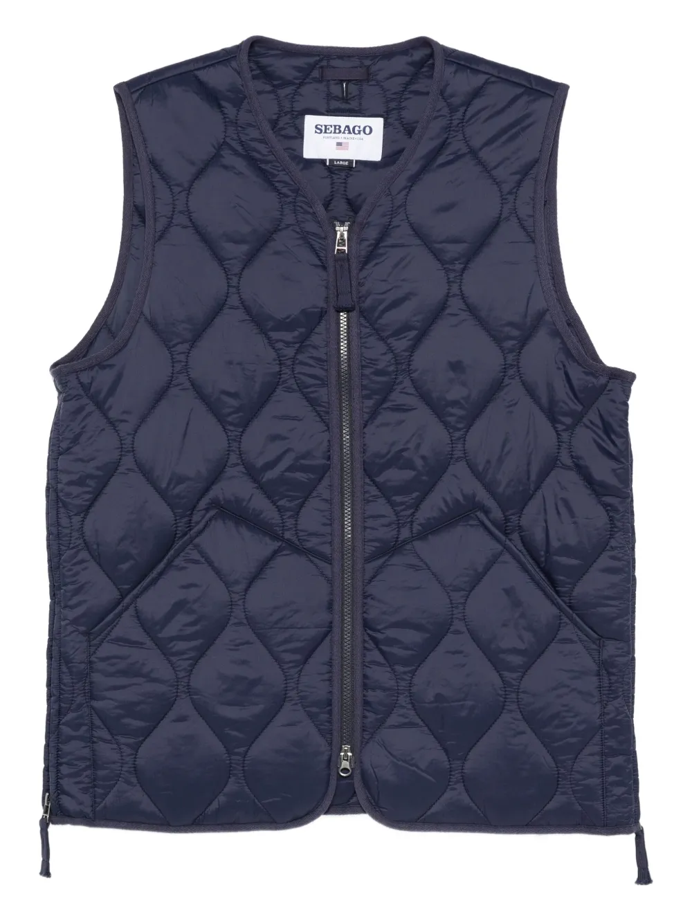 Sebago Quilted Zip-fastening Gilet In Blue