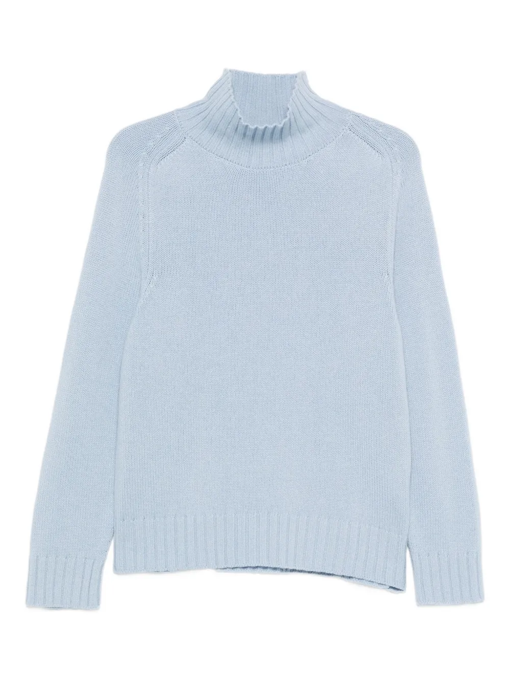 Purotatto High-neck Ribbed Sweater In Blue