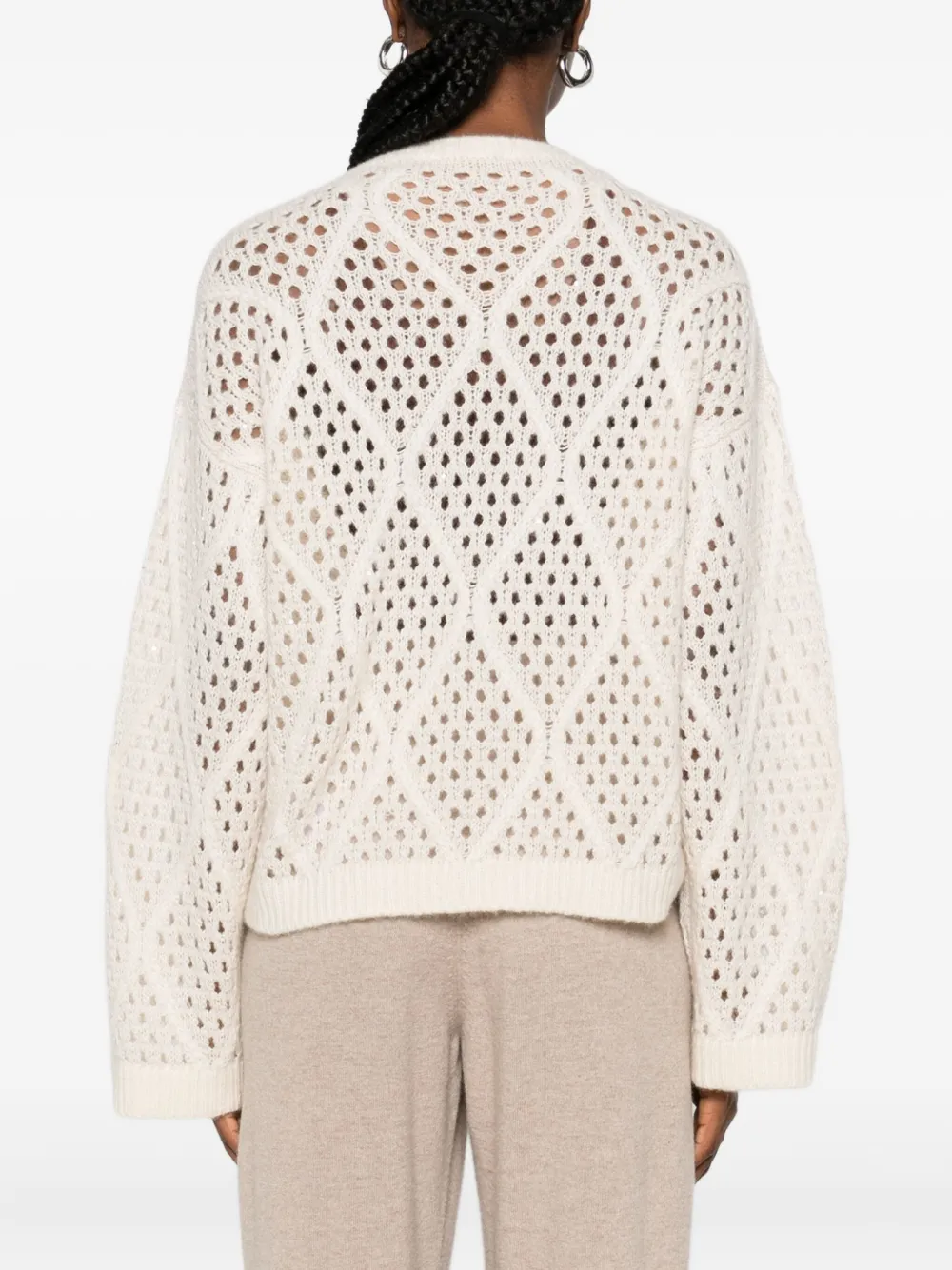 Purotatto Open-knit Sweater In Neutral