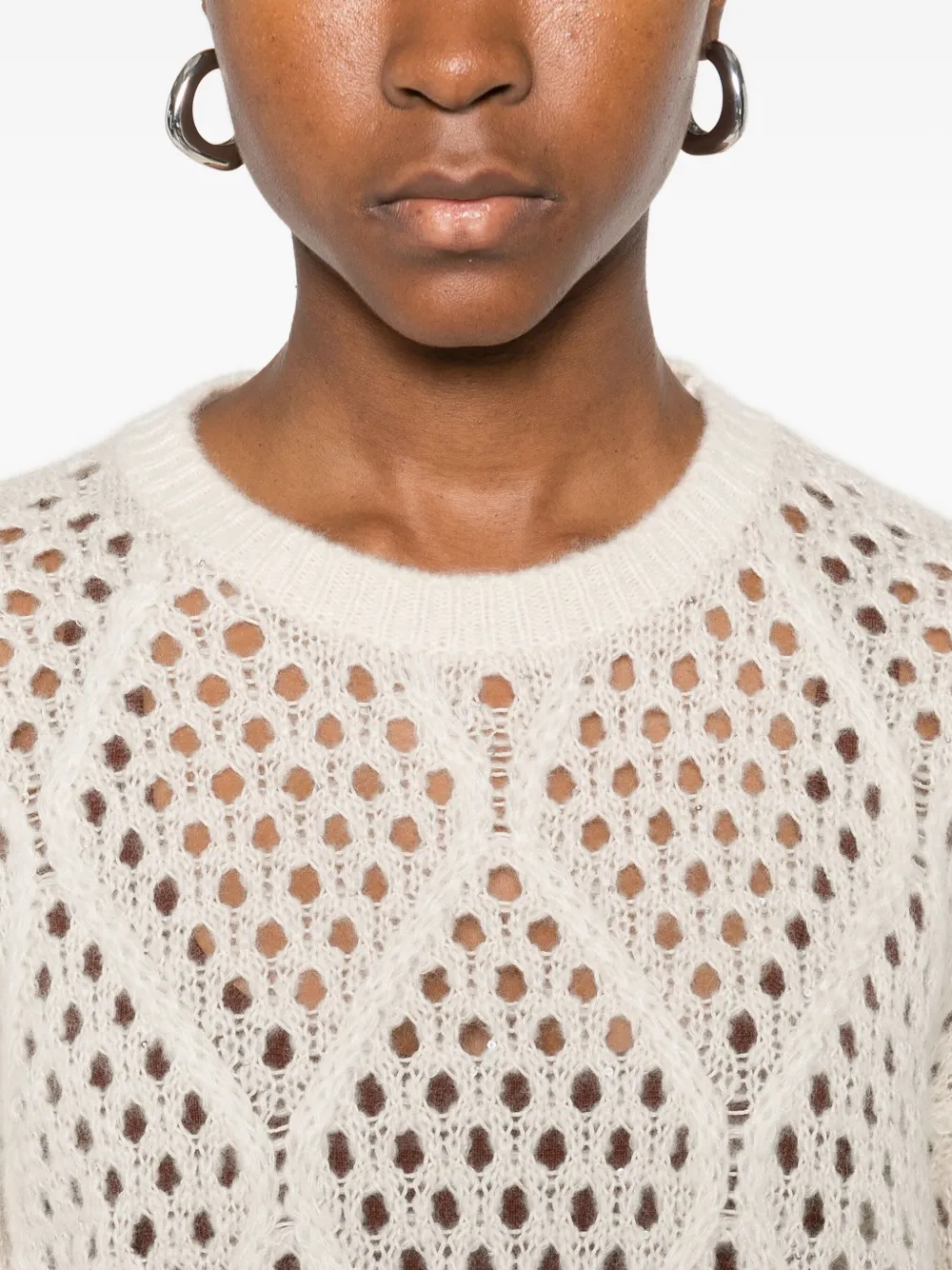 Purotatto Open-knit Sweater In Neutral