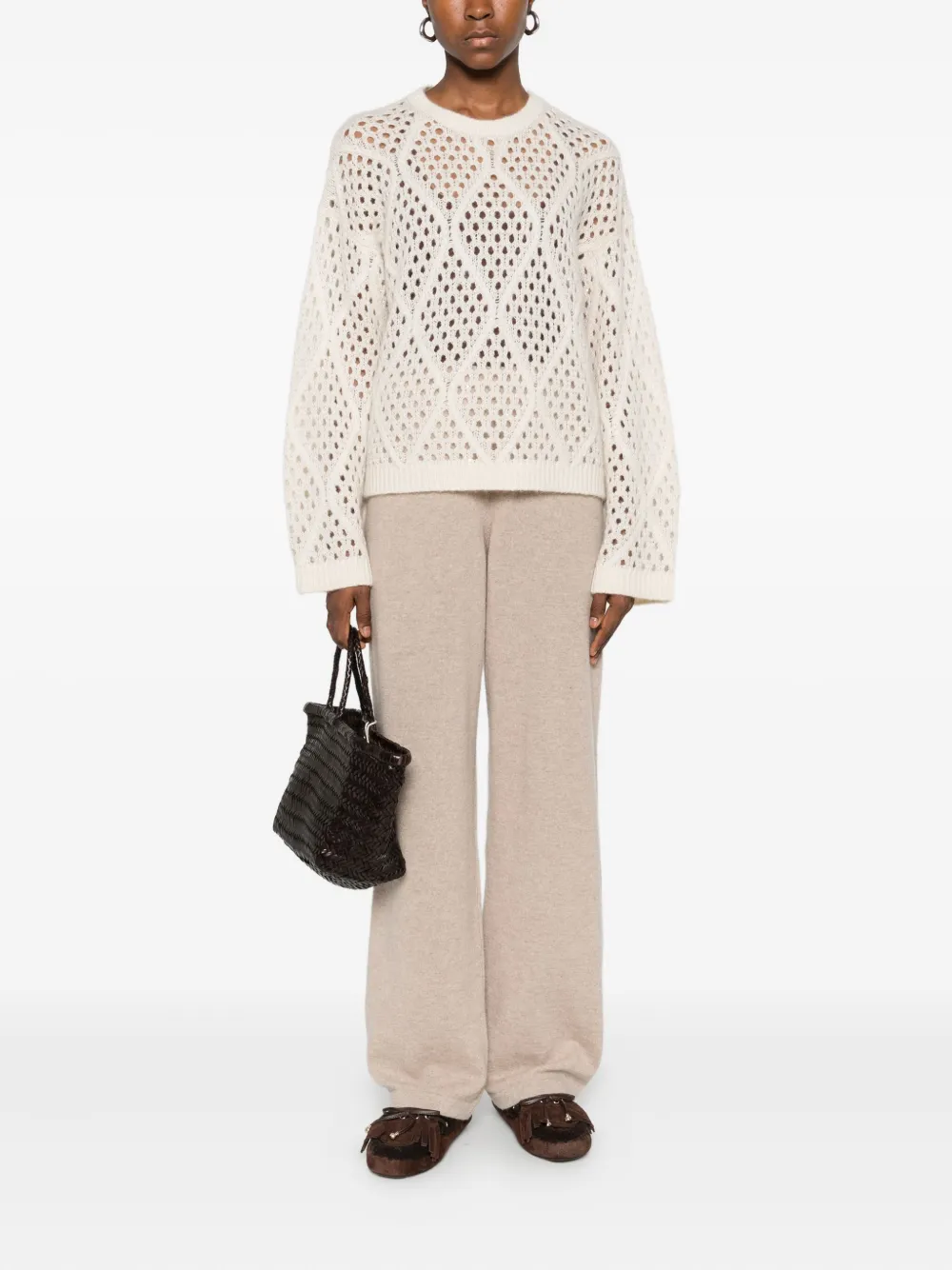 Purotatto Open-knit Sweater In Neutral