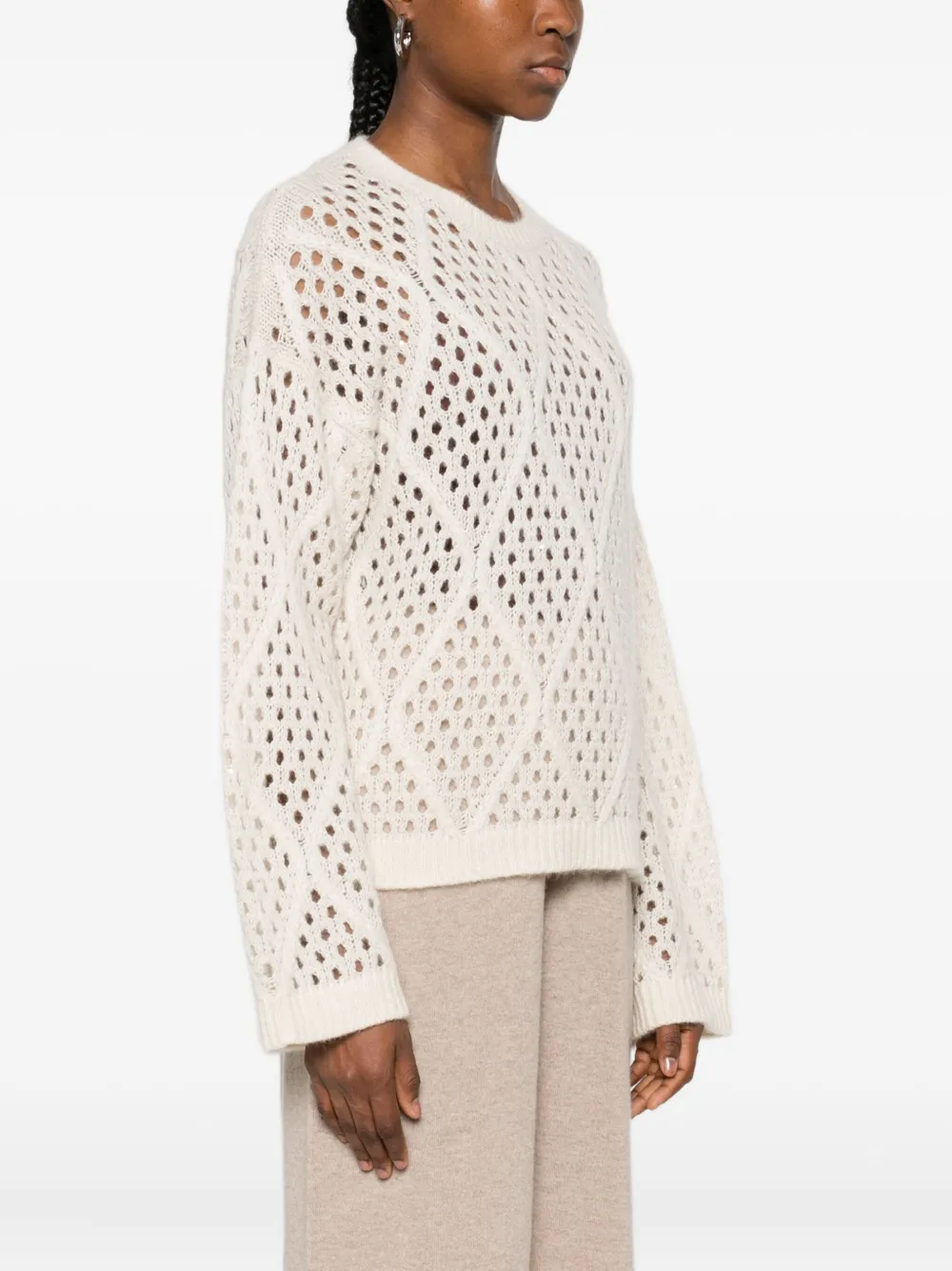 Purotatto Open-knit Sweater In Neutral