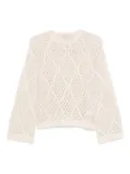 Purotatto open-knit sweater - Neutrals