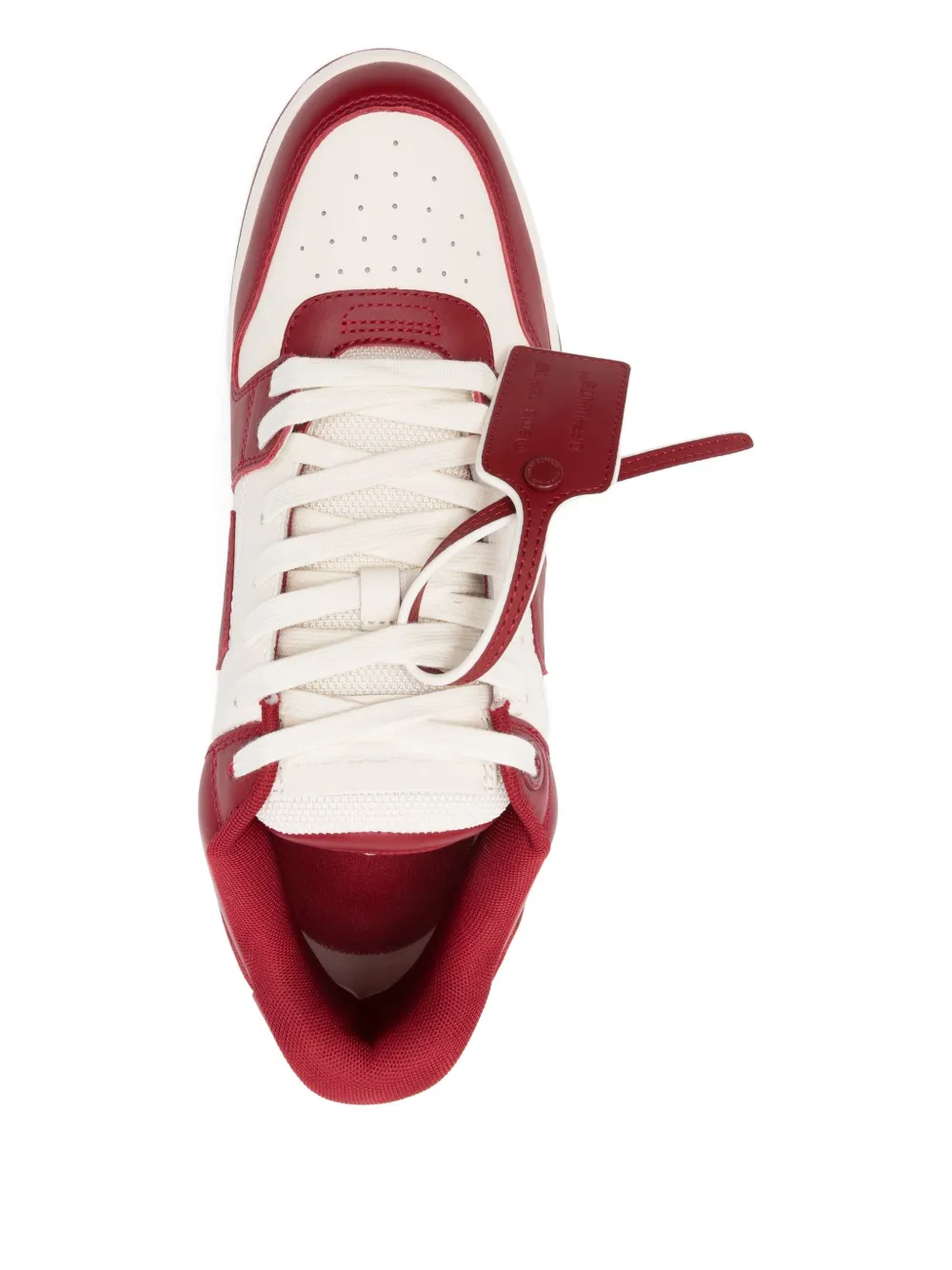 Off-White Arrow-detailed leather trainers Red