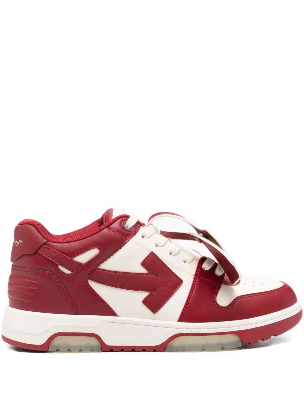 Off-white Arrow-detailed Leather Trainers In Red