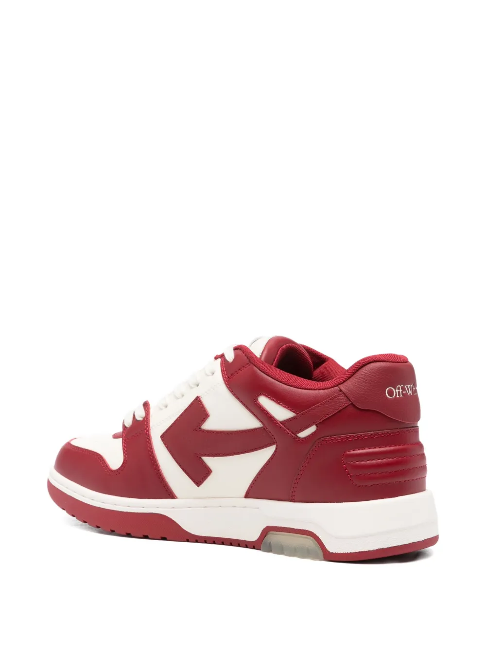 Off-White Arrow-detailed leather trainers Red