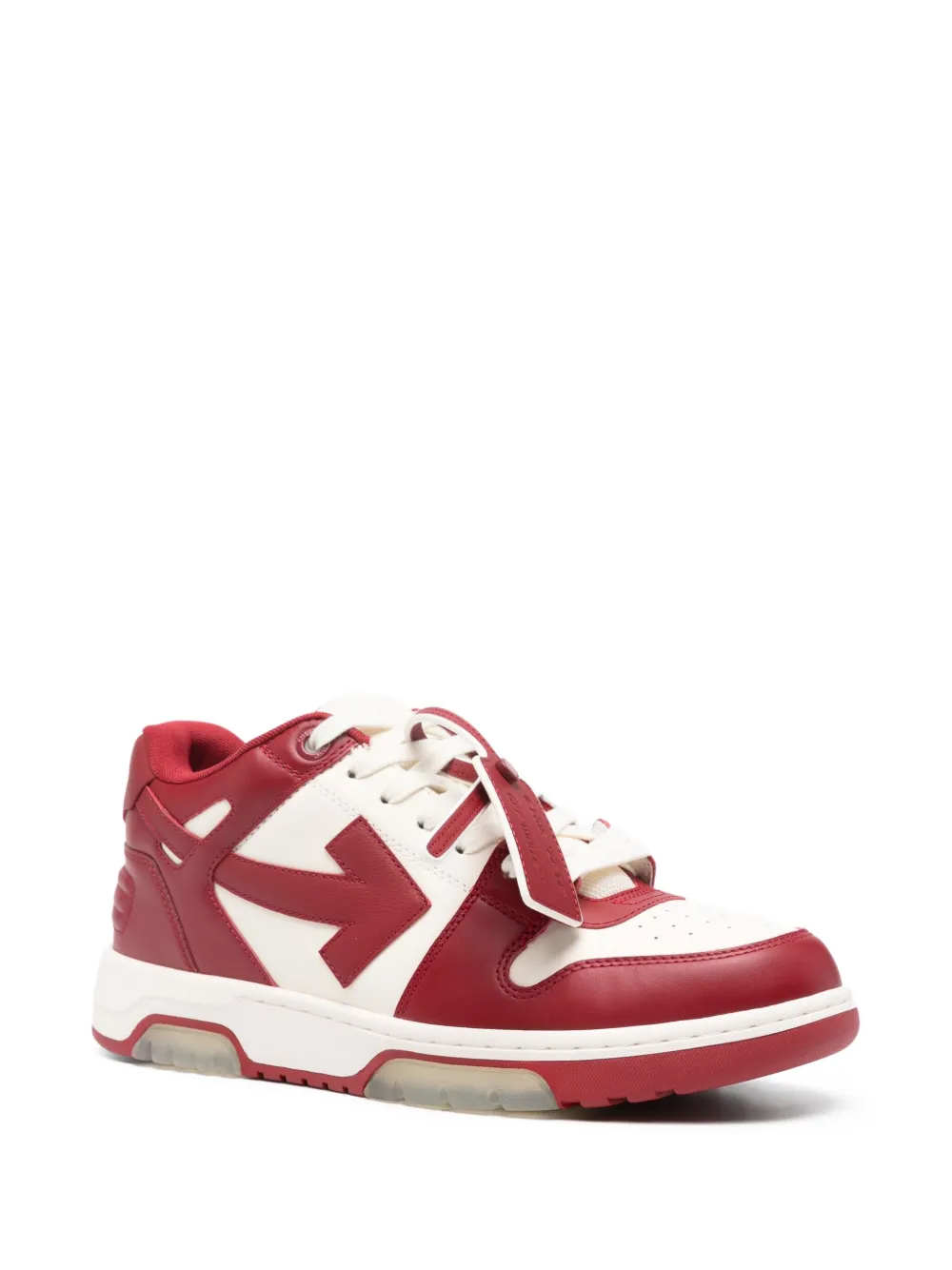 Off-White Leren sneakers met Arrow-detail Rood