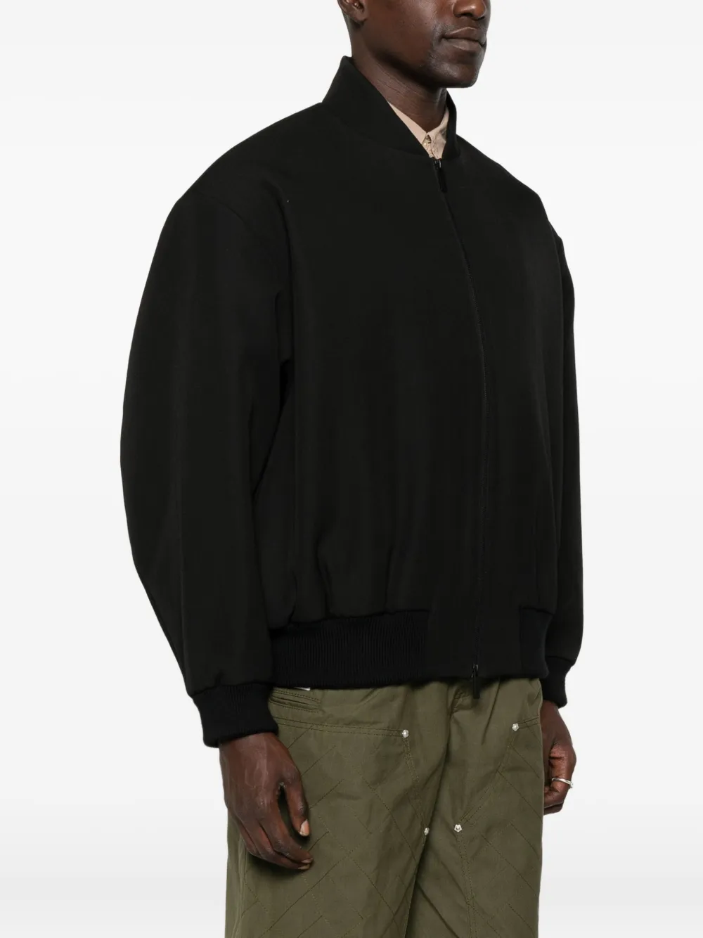 Fear Of God Bomberjack met geribbelde manchetten en rits Zwart