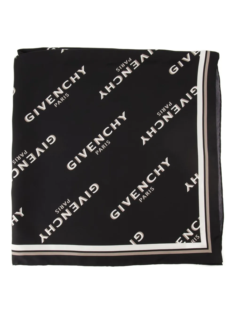 Givenchy logo-pattern silk scarf - Zwart