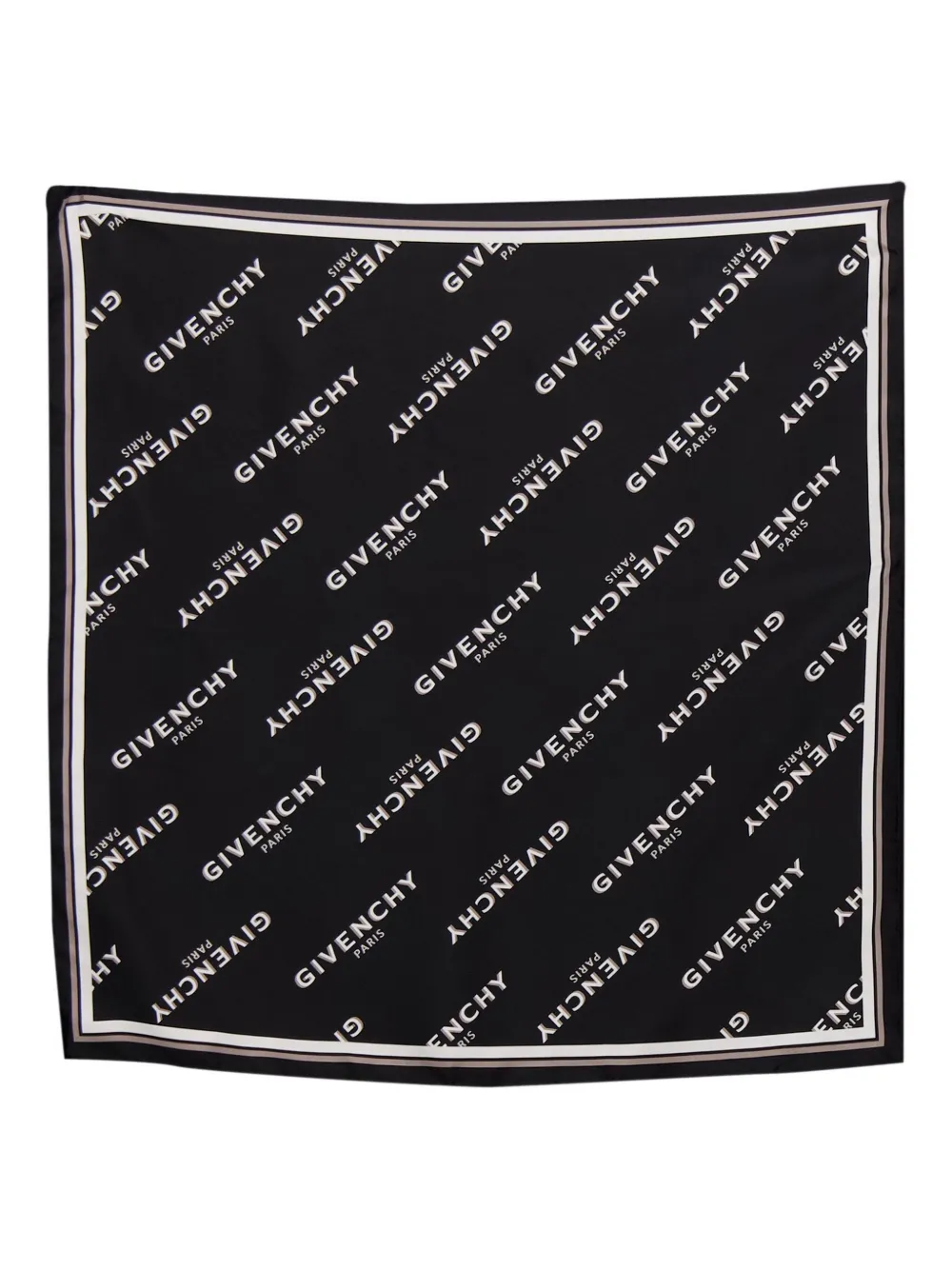 Givenchy logo-pattern silk scarf - ブラック Givenchy logo-pattern silk scarf - ブラック