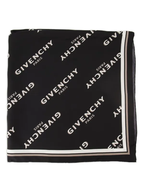 GIVENCHY スカーフ 大判 ドーベルマン 140×140 Givenchy Doberman Tartan Print Scarf - Grey Scarves, Accessories