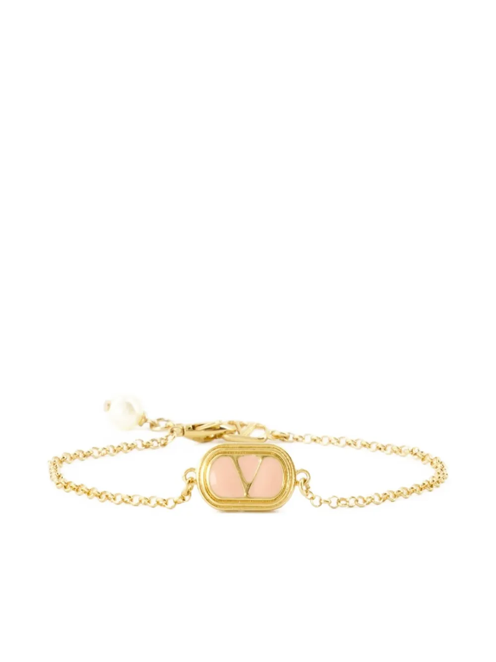 Valentino Logo-detail Bracelet In Gold
