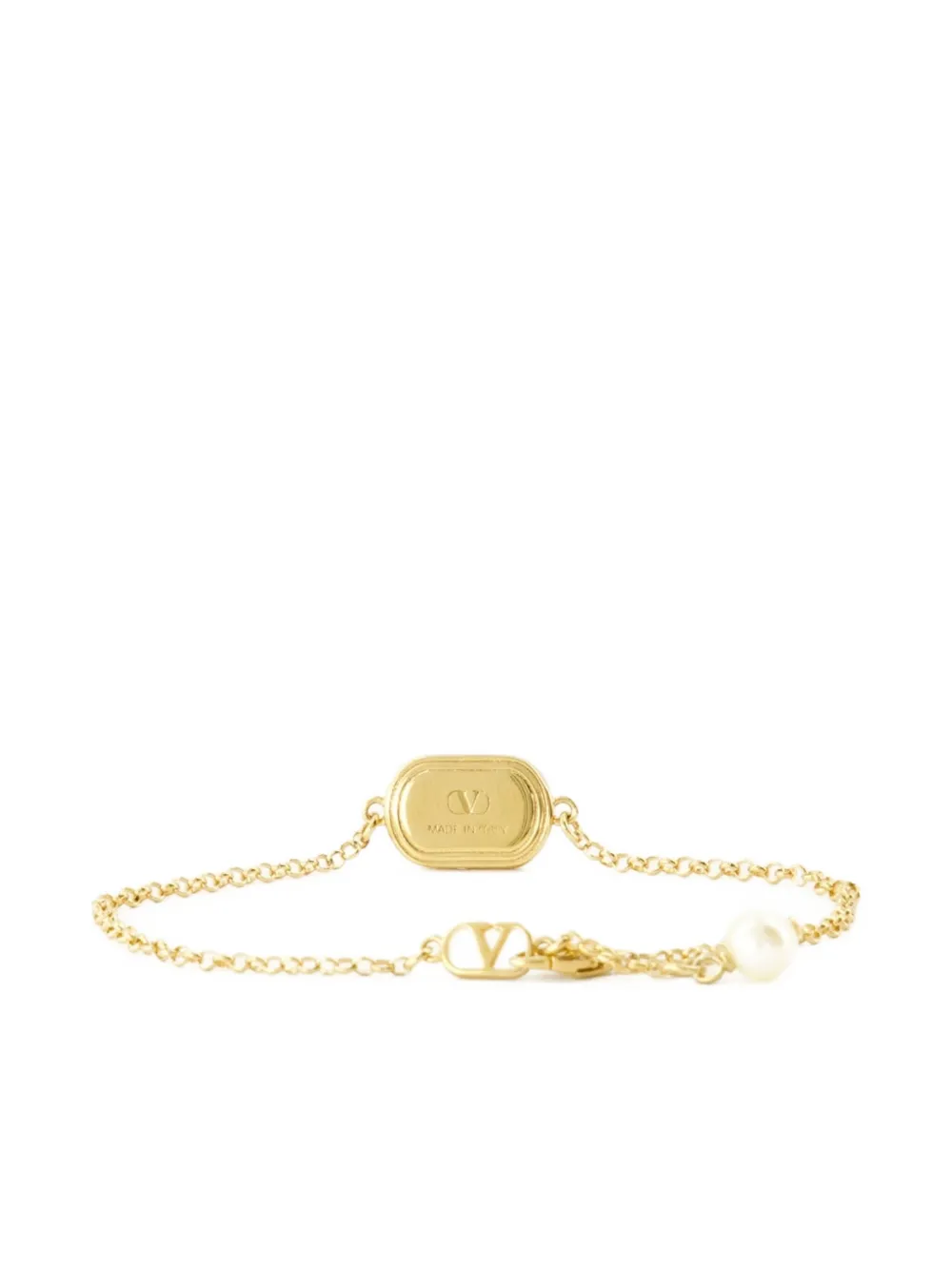 Valentino Logo-detail Bracelet In Gold