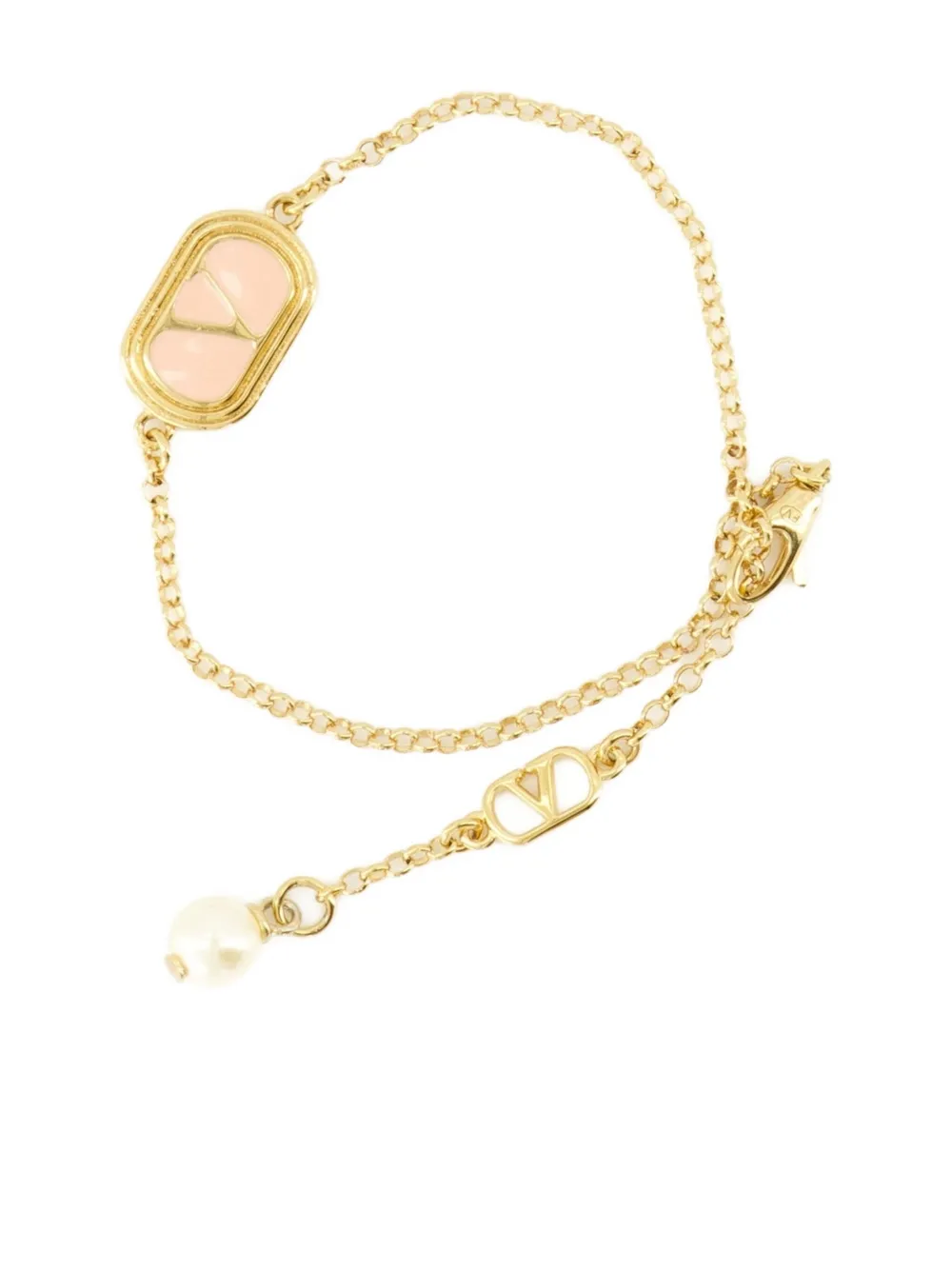 Valentino Logo-detail Bracelet In Gold