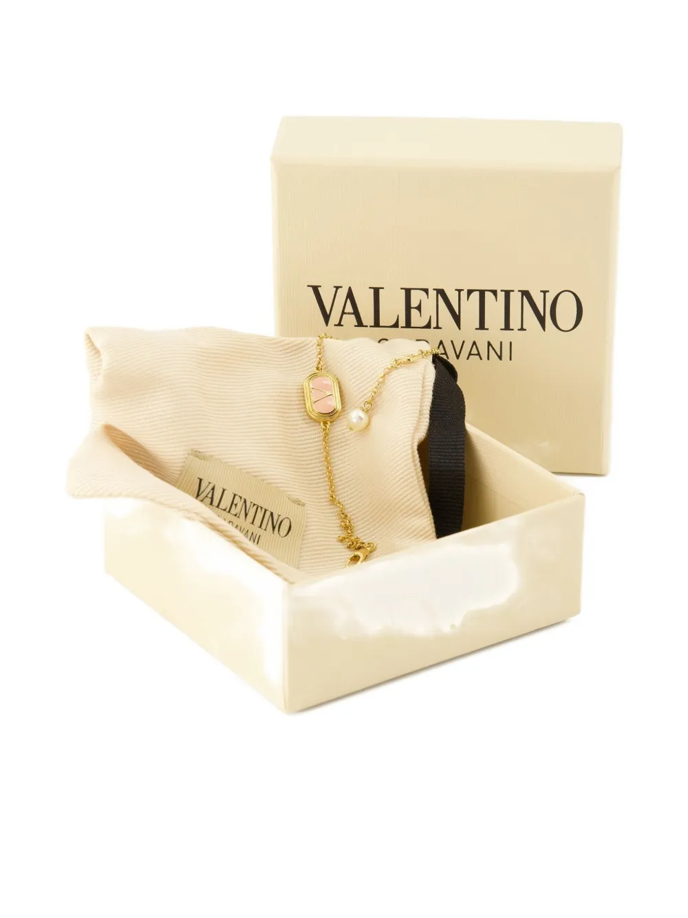 Valentino Logo-detail Bracelet In Gold