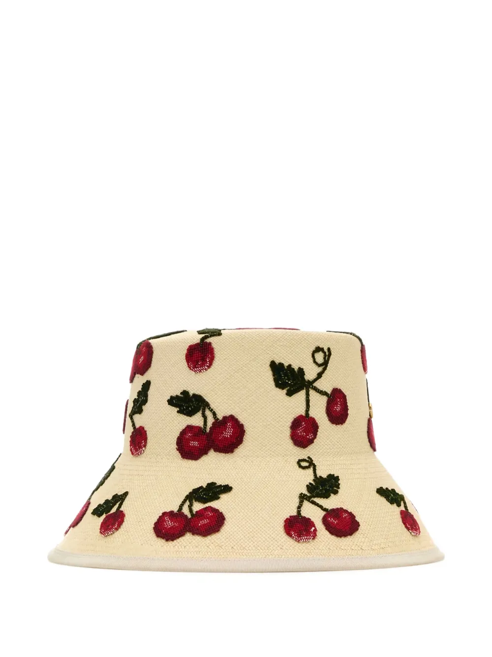 Valentino Garavani Hoed met geborduurde kersen - Beige