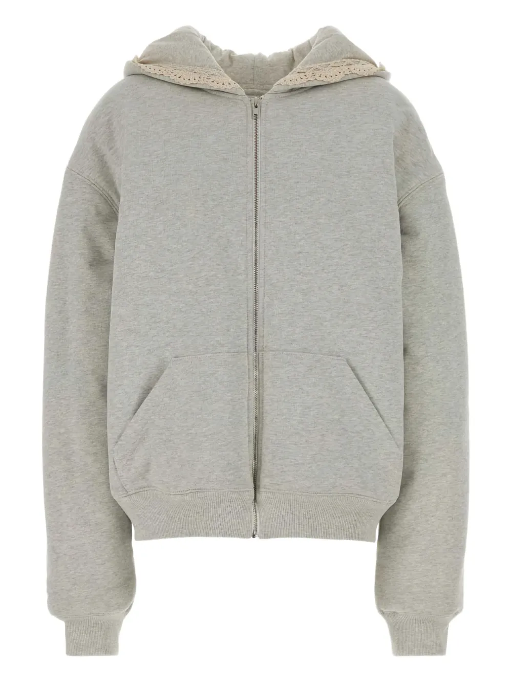 Magda Butrym Oversized Hooded Cotton Sweatshirt Kangaroo Pockets In Gray