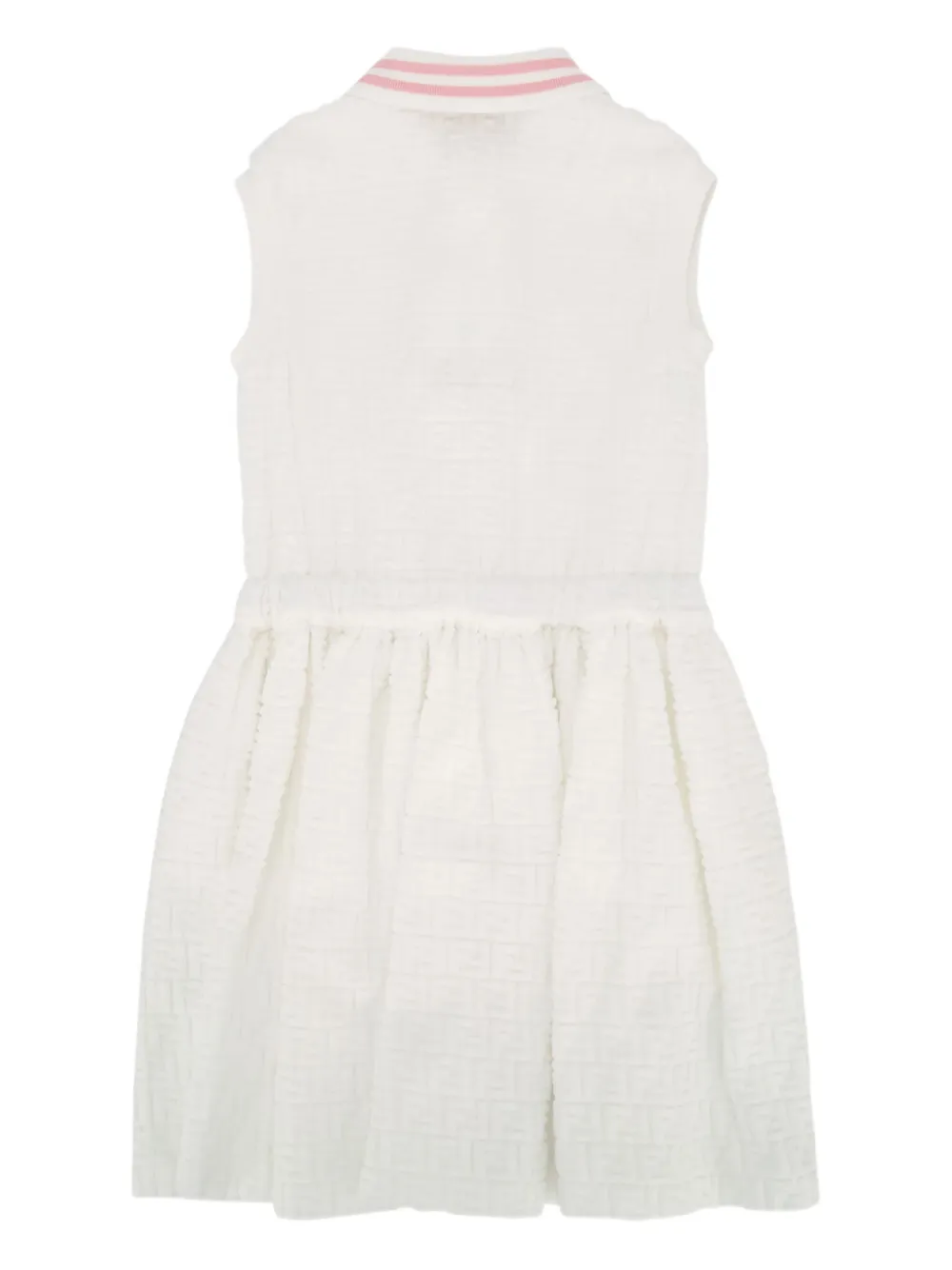 Fendi Kids Mouwloze jurk met FF-jacquard Wit