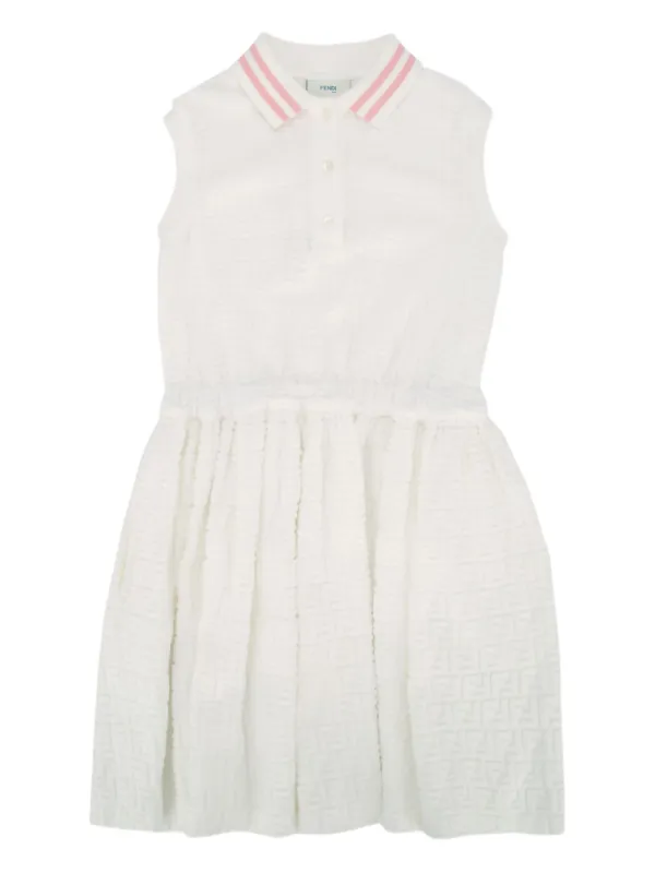FENDI シャツ ワンピース ノースリーブ バッグ ロゴ アイボリー Fendi Kids モノグラム ノースリーブ ワンピース | ホワイト | FARFETCH JP