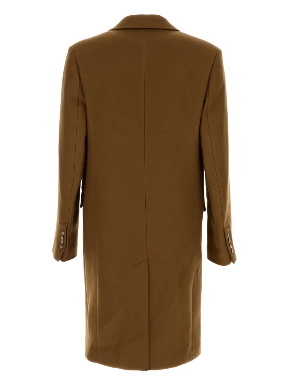 Ami Alexandre Mattiussi Wool Coat With Notch Lapel And Long Sleeves In Brown