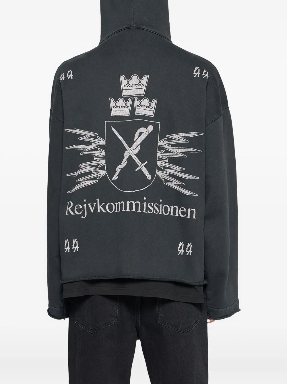 44 Label Group Commission Raw-cut Zip Hoodie In Green